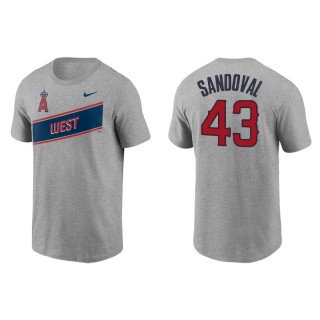 Men's Los Angeles Angels Patrick Sandoval Gray Little League Classic Wordmark T-Shirt