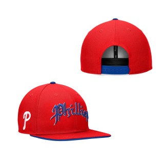 Men's Philadelphia Phillies Fanatics Branded Red Iconic Old English Snapback Hat