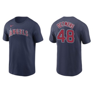 Men's Los Angeles Angels Reid Detmers Navy Name & Number T-Shirt