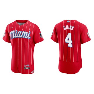 Men's Marlins Roman Quinn Red 2021 City Connect Authentic Jersey
