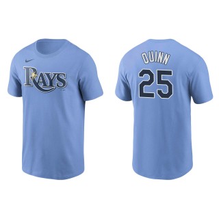 Men's Tampa Bay Rays Roman Quinn Light Blue Name & Number T-Shirt