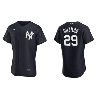 Men's Yankees Ronald Guzman Navy Authentic Alternate Jersey