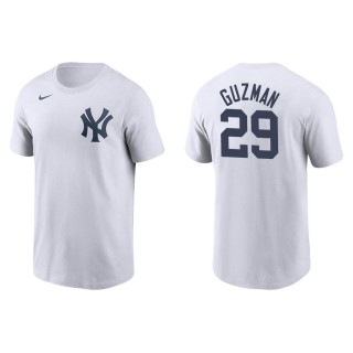 Men's Yankees Ronald Guzman White Name & Number Nike T-Shirt