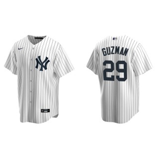 Men's Yankees Ronald Guzman White Replica Home Jersey
