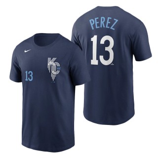 Men's Kansas City Royals Salvador Perez Navy 2022 City Connect T-Shirt