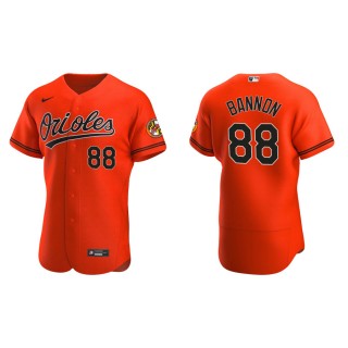 Men's Orioles Rylan Bannon Orange Authentic Alternate Jersey