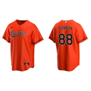 Men's Orioles Rylan Bannon Orange Replica Alternate Jersey