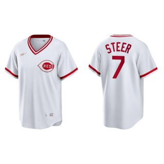 Spencer Steer White Cooperstown Collection Home Jersey