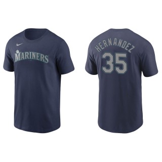 Men's Seattle Mariners Teoscar Hernandez Navy Name & Number T-Shirt