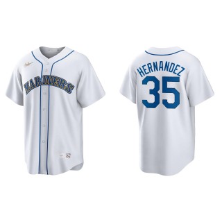 Men's Seattle Mariners Teoscar Hernandez White Cooperstown Collection Home Jersey