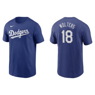 Men's Los Angeles Dodgers Tony Wolters Royal Name & Number T-Shirt