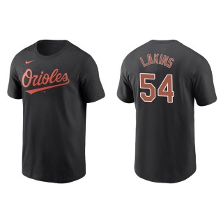 Men's Baltimore Orioles Travis Lakins Black Name & Number T-Shirt