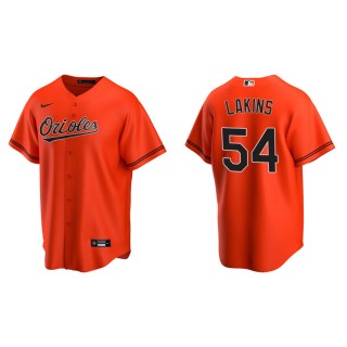 Men's Baltimore Orioles Travis Lakins Orange Replica Alternate Jersey