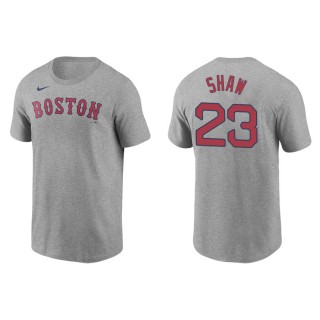 Men's Red Sox Travis Shaw Gray Name & Number Nike T-Shirt
