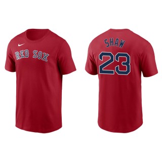 Men's Red Sox Travis Shaw Red Name & Number Nike T-Shirt