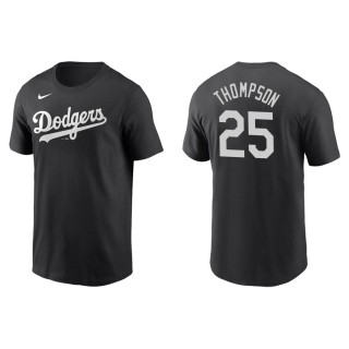 Men's Los Angeles Dodgers Trayce Thompson Black Name & Number T-Shirt