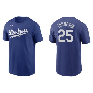 Men's Los Angeles Dodgers Trayce Thompson Royal Name & Number T-Shirt