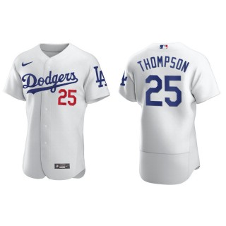 Men's Los Angeles Dodgers Trayce Thompson White Authentic Home Jersey