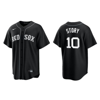 Men's Red Sox Trevor Story Black White Replica Official Jersey