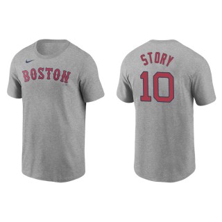 Men's Red Sox Trevor Story Gray Name & Number Nike T-Shirt