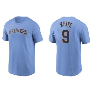 Men's Brewers Tyler White Light Blue Name & Number Nike T-Shirt