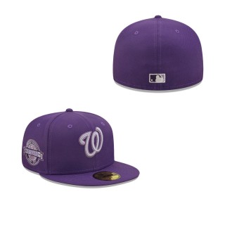 Men's Washington Nationals Purple 10th Anniversary Lavender Undervisor 59FIFTY Fitted Hat