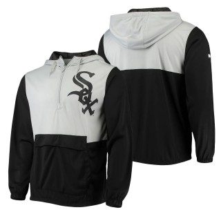 Men's White Sox Black Gray Anorak Hoodie Half-Zip Jacket