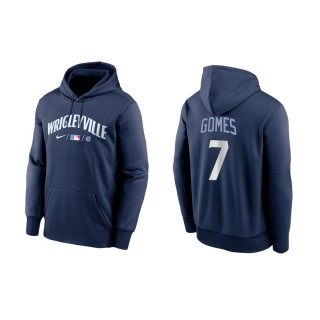 Men's Cubs Yan Gomes Navy 2021 City Connect Pullover Hoodie