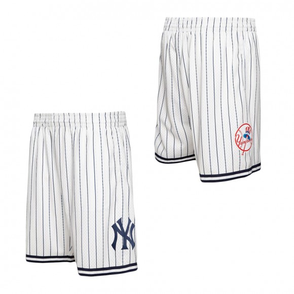 Men's New York Yankees Mitchell & Ness White Team ID Mesh Shorts