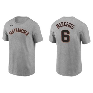 Men's San Francisco Giants Yermin Mercedes Gray Name & Number T-Shirt