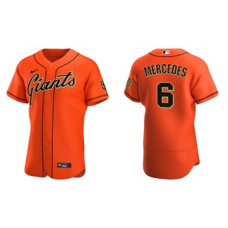 Men's San Francisco Giants Yermin Mercedes Orange Authentic Alternate Jersey