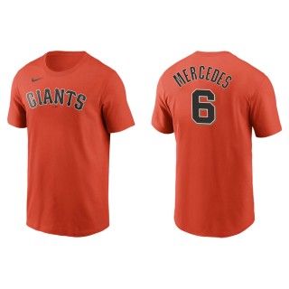 Men's San Francisco Giants Yermin Mercedes Orange Name & Number T-Shirt