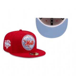New York Mets Scarlet 2000 MLB World Series Blue Undervisor 59FIFTY Hat