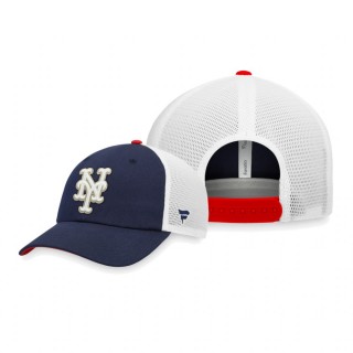 New York Mets Navy White Americana Trucker Snapback Hat