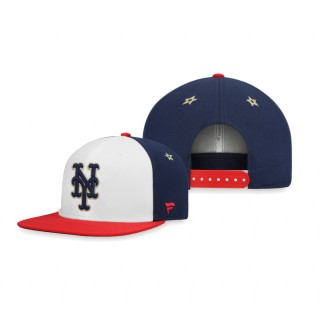 New York Mets White Red Americana Snapback Hat