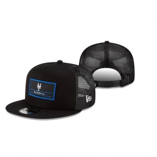 New York Mets Black Deck Trucker 9FIFTY Snapback Hat