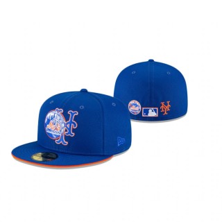 Mets Royal Double Logo 59Fifty Fitted Hat