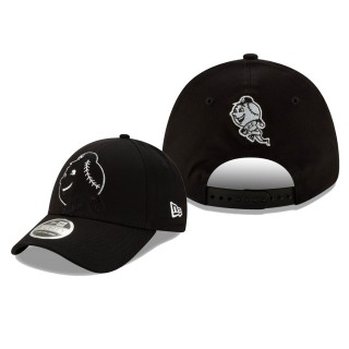 New York Mets Black Elements Monochrome Logo Stretch Snapback 9FORTY Adjustable Hat