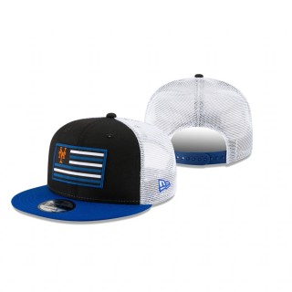 New York Mets Black Royal Flag 9FIFTY Trucker Hat