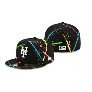New York Mets Black Streakpop 59FIFTY Fitted Hat
