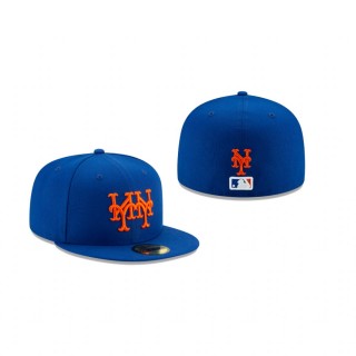 Mets Team Disturbance Mirrored Royal 59FIFTY Fitted Hat