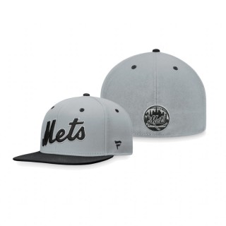 New York Mets Gray Black Team Fitted Hat