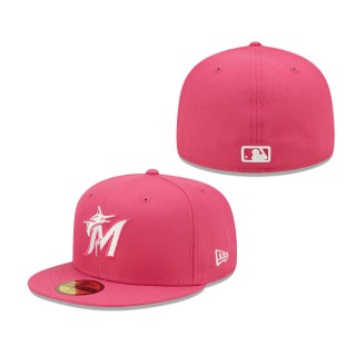 Men's Miami Marlins Beetroot Logo 59FIFTY Fitted Hat