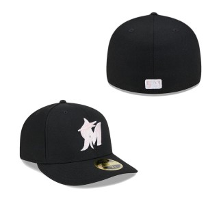 Miami Marlins Black 2024 Mother's Day Low Profile 59FIFTY Fitted Hat