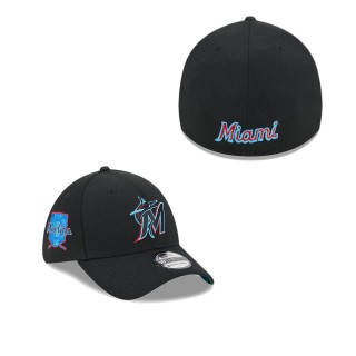 Miami Marlins Black 2023 MLB Father's Day 39THIRTY Flex Hat
