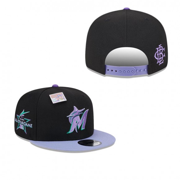 Miami Marlins Black Purple Grape Big League Chew Flavor Pack 9FIFTY Snapback Hat