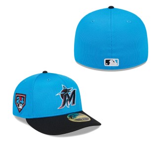 Miami Marlins Blue Black 2024 Spring Training Low Profile 59FIFTY Fitted Hat