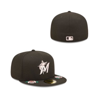 Miami Marlins Double Roses 59FIFTY Fitted Hat