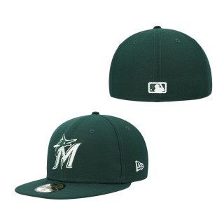 Men's Miami Marlins Green Logo 59FIFTY Fitted Hat