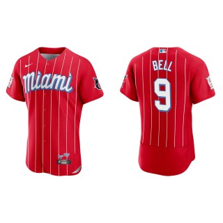 Miami Marlins Josh Bell Red City Connect Authentic Jersey